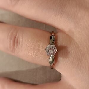 Cubic zirconia stainless steel delicate ring
